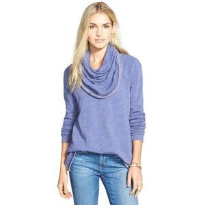 Free People Beach Blue Cocoon Cowl Long Sleeve Relaxed Top